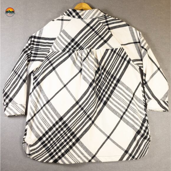 Future Collective With Kahlana Barfield Brown Shacket Black White Women's 1X - Picture 2 of 9